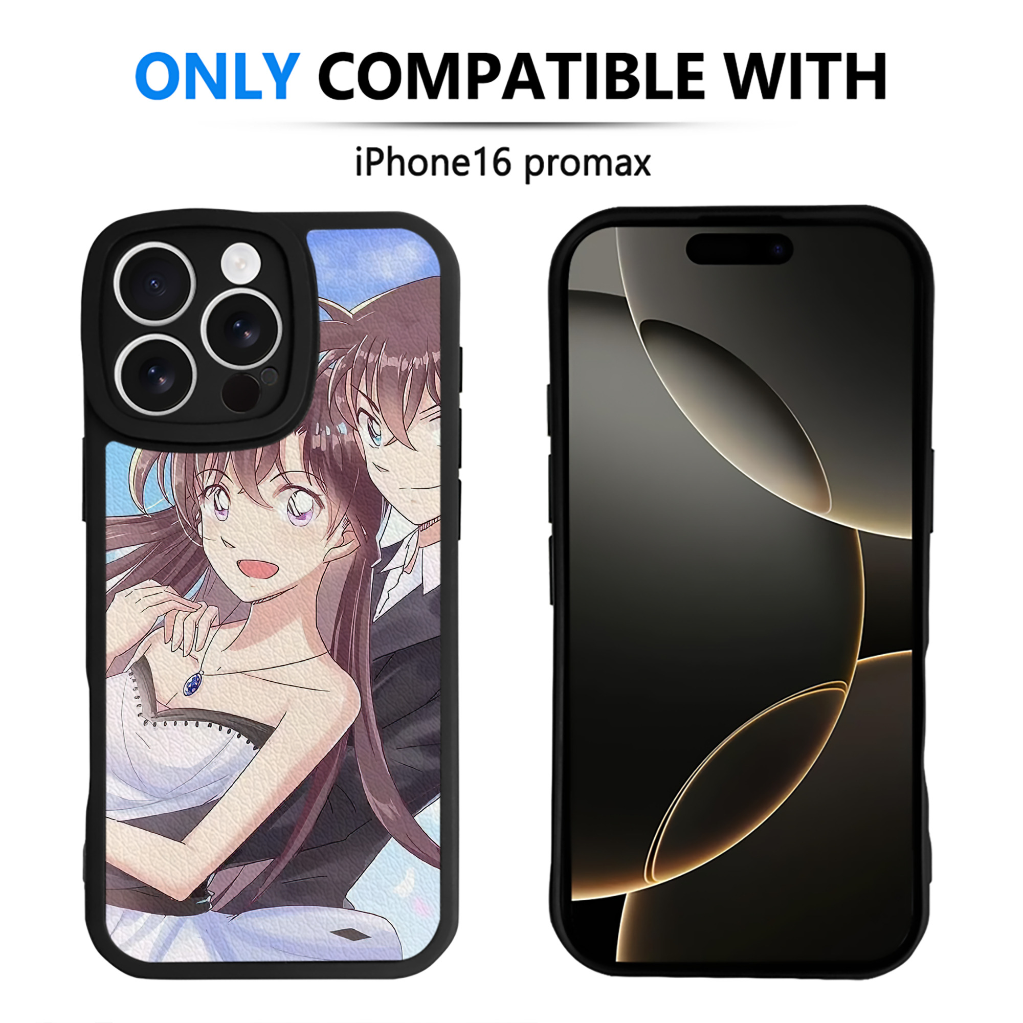（画像用） 名探偵コナン Detective Conan 【iPhone 16シリーズ対応】シリコンスマホケース（レザー調） 材質：シリコン